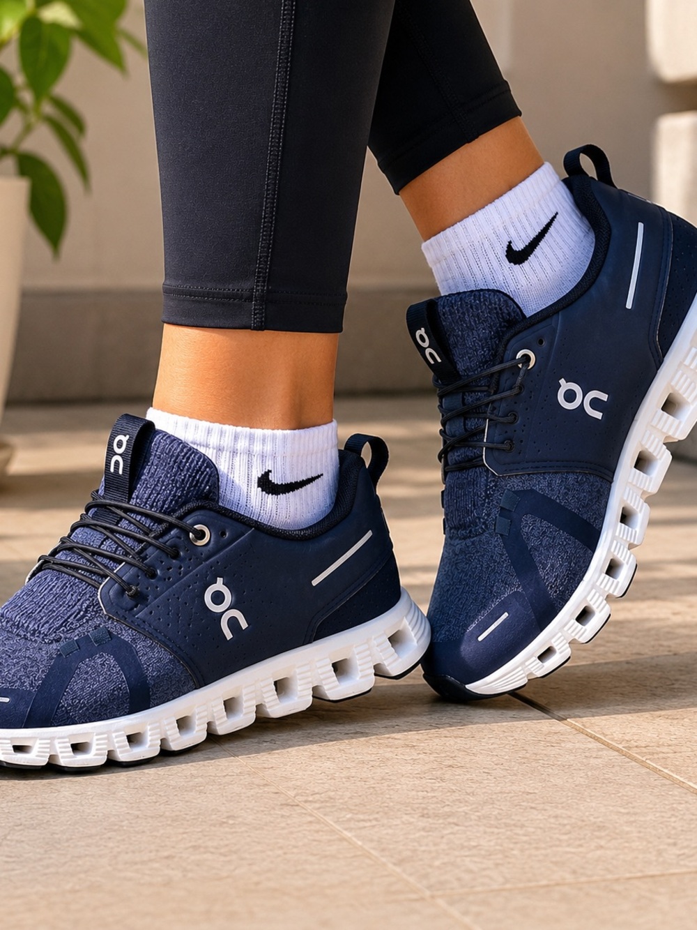 On Running Navy and White Men's Athletic Sneakers
